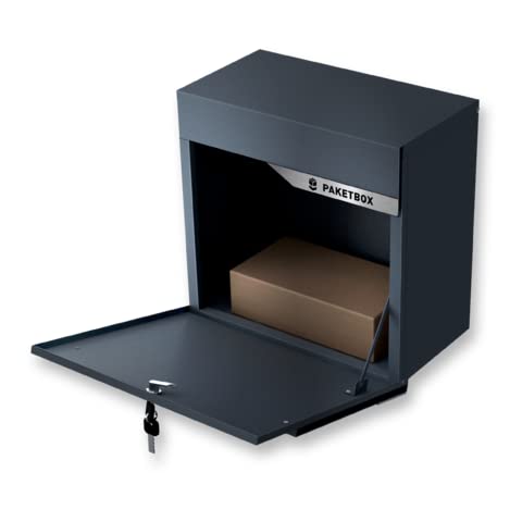 Metzler Paketbox rostfrei und massiv, Paketbriefkasten pulverbeschichtet in RAL7016 Anthrazitgrau matt, Briefkasten XXL, Paketkasten Modell...