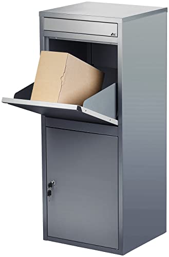 AGT Paketkasten: Stand-Paketbriefkasten mit Rückholsperre, Stahlblech, 2 Schlüssel (Paketklappe, Standbriefkasten, Briefkasten mit Paket)
