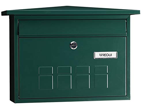 ARREGUI Deco E5703 Briefkasten aus Verzinktem Stahl, Größe M (DIN A4 Post), waagrechter Wandbriefkasten für den Außenbereich, Postkasten...