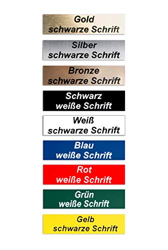 Gravola 2-Stueck-Klingelschild selbstklebend, MADE IN GERMANY -Tuerschild-Namensschild-Briefkastenschild-mit-Gravur
