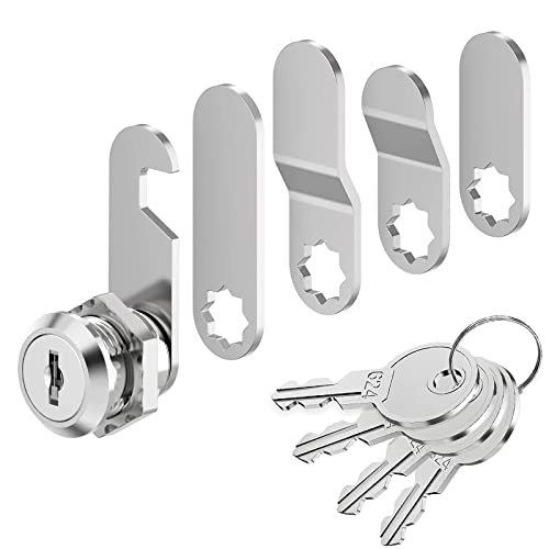 VOCIBO® Briefkastenschloss 4 Schlüssel, Kommt mit 5 Verschiedene Schlossplatten, Briefkastenschloss 16mm, Spindschloss, Durchmesser 18mm...